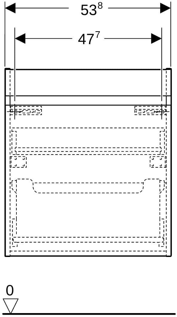 Geberit Renova Plan Unterschrank für Möbelwaschtisch, 1 Schublade, Nussbaum hickory hell, 53,8 cm