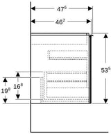 Geberit Acanto Waschtischunterschrank 119 cm, 2 Schubladen + 2 Innenschubladen, Weiß Hochglanz