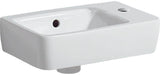 Geberit Renova Compact Handwaschbecken 40x25 cm, Hahnloch rechts, mit Überlauf, weiß