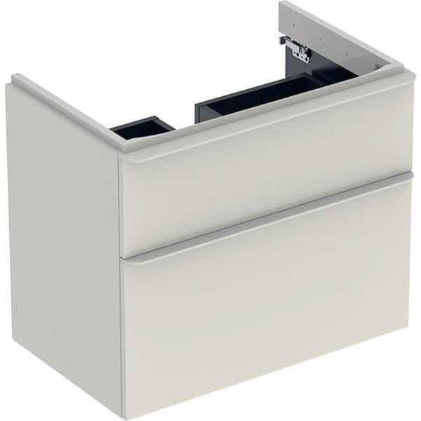 Geberit Smyle Unterschrank für Waschtisch eckig mit 2 Schubladen 118,4 cm sandgrau