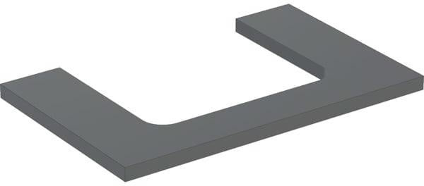 Geberit ONE Waschtischplatte 75x3x47 cm weiß hochglänzend mit mittigem Ausschnitt für Aufsatzwaschtisch