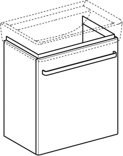 GEBERIT Renova Compact Waschtischunterschrank 55 cm, 1 Tür, weiß hochglanz, wandhängend