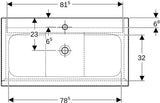 Geberit iCon Waschtischset 90 cm mit Unterschrank, 2 Schubladen, weiß hochglanz