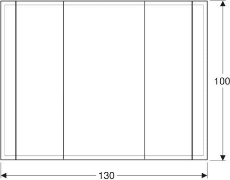 Geberit Spiegelschrank ONE mit LED-Beleuchtung, 3 Türen, 1300 mm – Front- und Innenspiegel