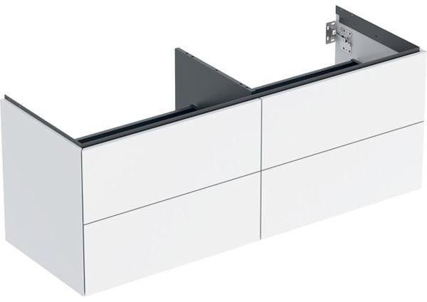 Geberit ONE Waschtischunterschrank 4 Schubladen 133,2 cm weiß hochglänzend wandhängend