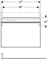 Geberit Citterio Unterschrank für Waschtisch, 73,4 cm, 1 Schublade, Eiche graubraun