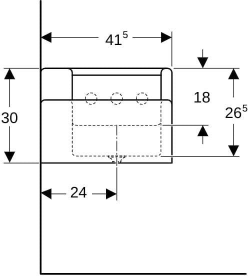 GEBERIT Bambini Spiel- und Waschlandschaft für 3 Waschtischarmaturen, 139 cm, weiß