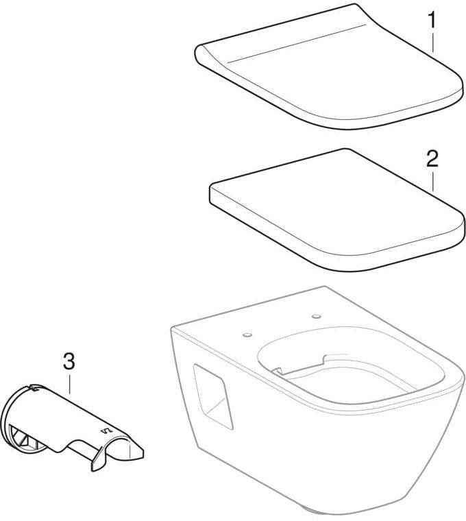 Geberit Renova Plan Wand-WC Tiefspüler Rimfree spülrandlos weiß KeraTect