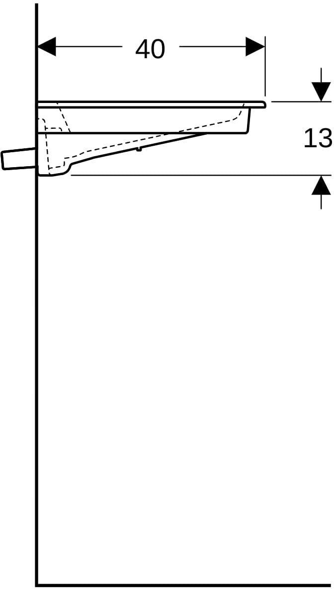 Geberit ONE Möbelwaschtisch 105x40 cm CleanDrain KeraTect ohne Hahnloch verdeckter Überlauf
