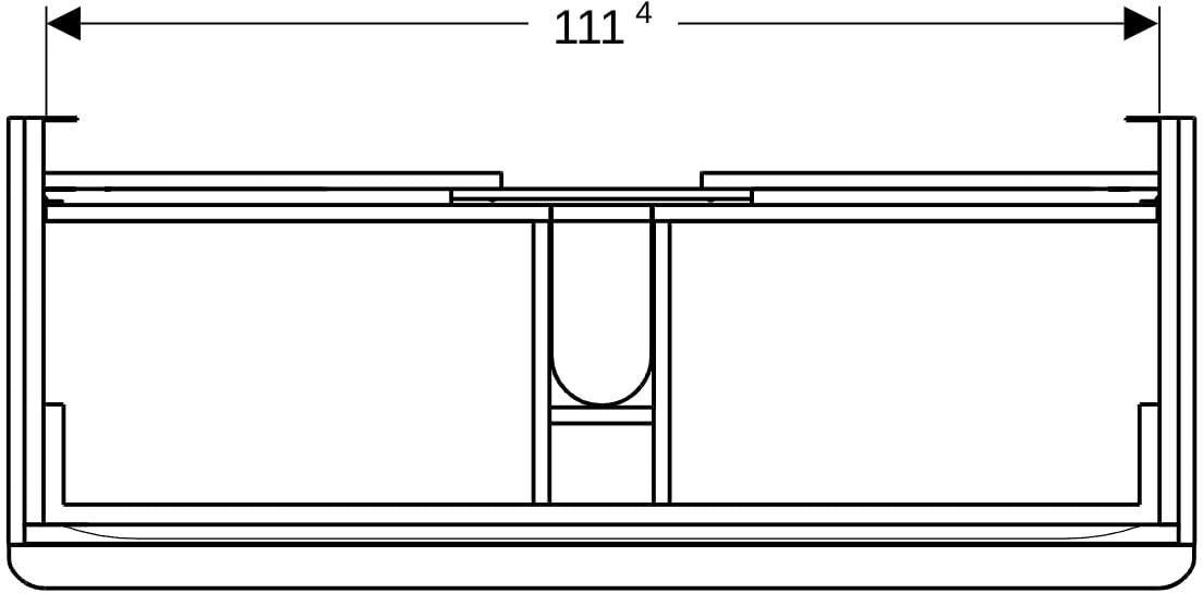 Geberit Smyle Unterschrank für Waschtisch eckig mit 2 Schubladen 118,4 cm sandgrau