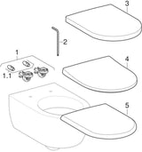Geberit iCon Wand-WC Tiefspüler mit Spülrand, geschlossenes Keramikdesign, weiß