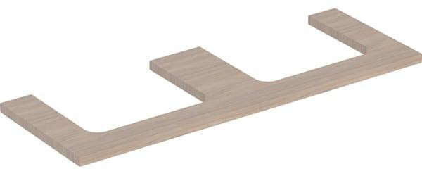 Geberit ONE Waschtischplatte 133,8 cm weiß hochglänzend mit 2 Ausschnitten