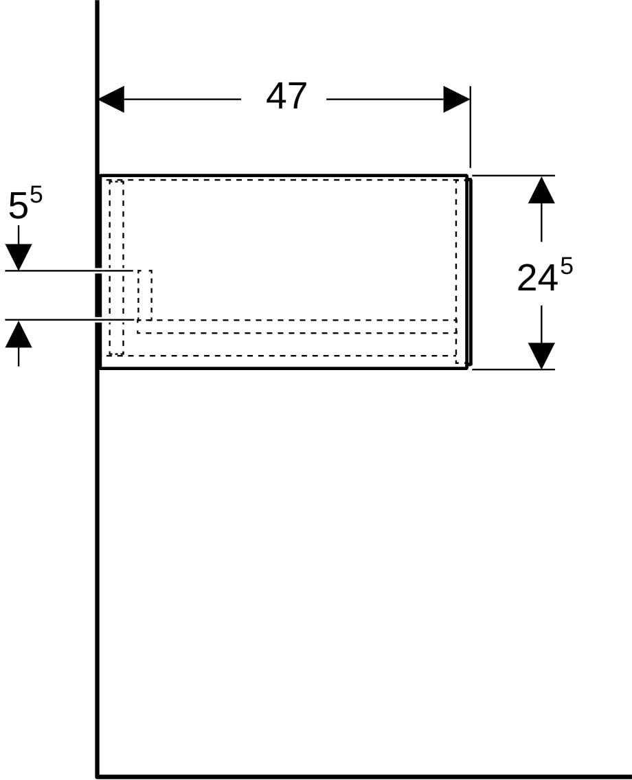 Geberit ONE Seitenschrank mit 1 Schublade, 45 cm, weiß hochglänzend, Push-to-open