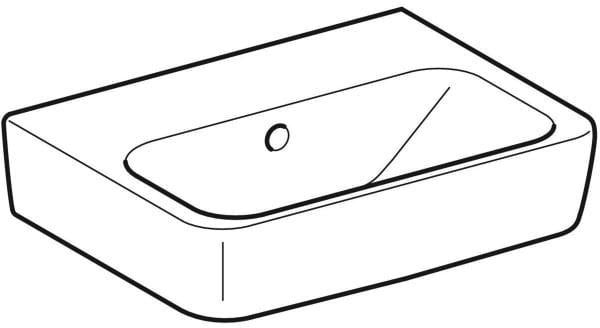 Geberit Renova Plan Handwaschbecken 45x34 cm weiß mit Hahnloch mittig und Überlauf