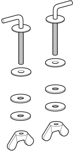 Geberit Set Scharniere für WC-Sitz (2 Stück) – Stahlscharniere für 571070
