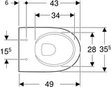 Geberit Renova Compact Wand-Tiefspül-WC Rimfree KeraTect weiß 49 cm