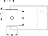 Geberit Publica Gipsfangbecken Unterteil 25x21x35 cm in Weiß – Sanitärkeramik für den professionellen Einsatz