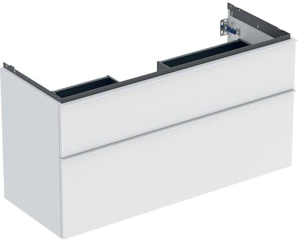 Geberit iCon Unterschrank für Waschtisch, 2 Schubladen, 118,4 cm, weiß hochglänzend