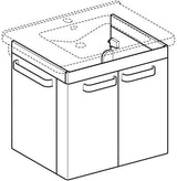 Geberit Renova Comfort Waschtischunterschrank 65 cm, 2 Türen, weiß matt, wandhängend