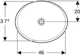 Geberit VariForm Einbauwaschtisch oval 50x40 cm, ohne Hahnloch, ohne Überlauf, weiß, KeraTect