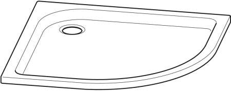 Geberit Eckrundduschwanne TALA 900x900x72mm weiß – Viertelkreis-Duschwanne aus Sanitäracryl