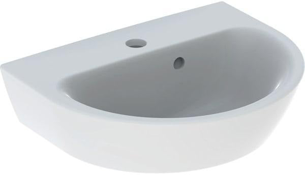 GEBERIT Renova Handwaschbecken 45x36 cm mit Hahnloch & Überlauf in Weiß, KeraTect