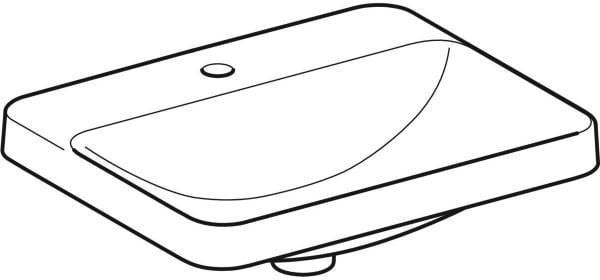 Geberit VariForm Einbauwaschtisch 55x45cm rechteckig mit Hahnlochbank, weiß KeraTect