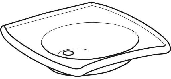 GEBERIT Vitalis WT barrierefreier Waschtisch 55x55 cm weiß Sanitärkeramik