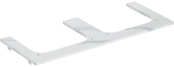 Geberit ONE Waschtischplatte 120 cm Feinsteinzeug Weiß Marmoroptik matt, 2 Ausschnitte