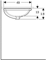 Geberit VariForm Unterbauwaschtisch elliptisch 61x46 cm weiß – ohne Hahnloch & Überlauf