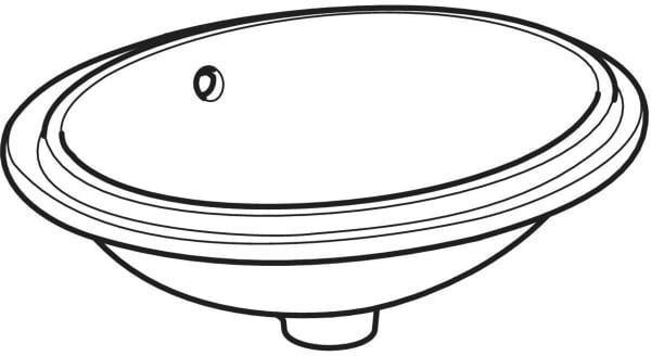 Geberit VariForm Unterbauwaschtisch oval 49,5 cm mit KeraTect und Überlauf