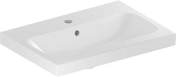 Geberit iCon Light Waschtisch 60x42 cm, verkürzte Ausladung, mit Hahnloch und Überlauf, weiß