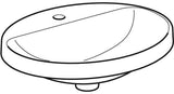 Geberit VariForm Einbauwaschtisch oval 55x45 cm mit Hahnlochbank, ohne Überlauf, weiß KeraTect