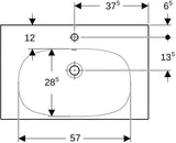 Geberit Acanto Waschtisch 75 cm weiß, verkürzte Ausladung, mit Hahnloch & Überlauf