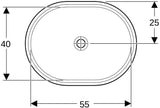 Geberit VariForm Unterbauwaschtisch elliptisch 62,5 cm weiß KeraTect ohne Hahnloch
