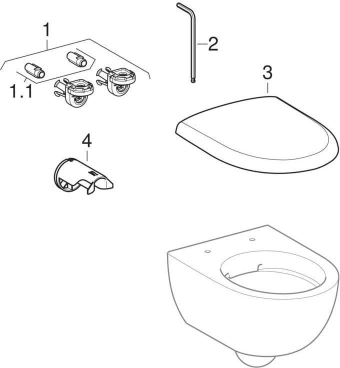 Geberit Renova Compact Wand-Tiefspül-WC Rimfree KeraTect weiß 49 cm
