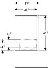 Geberit Acanto Unterschrank für Handwaschbecken, 45 cm, 1 Schublade, weiß matt – wandhängend