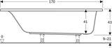 GEBERIT Renova Plan Rechteckbadewanne 170x75x42 cm weiß, Sanitäracryl, 1-Sitzer