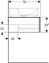 Geberit VariForm Waschtischunterbau 90 cm lava matt, 1 Schublade, Push-to-open, wandhängend