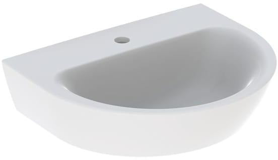 Geberit Renova Waschtisch 60x48 cm mit Hahnloch mittig, ohne Überlauf, weiß, KeraTect