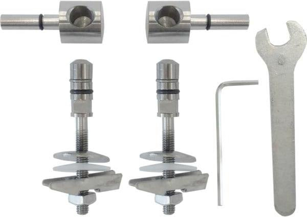 Geberit Scharnier-Set für Renova Compact WC-Sitz, Edelstahl, 2 Stück inkl. Montagewerkzeug