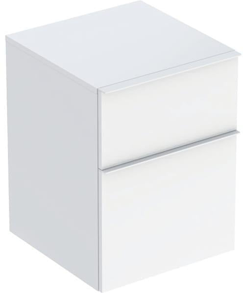 Geberit iCon Seitenschrank 45 cm – 2 Schubladen, weiß hochglänzend, wandhängend