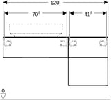 Geberit VariForm Waschtischunterbau 120 cm, 3 Schubladen, lava matt – Wandhängend