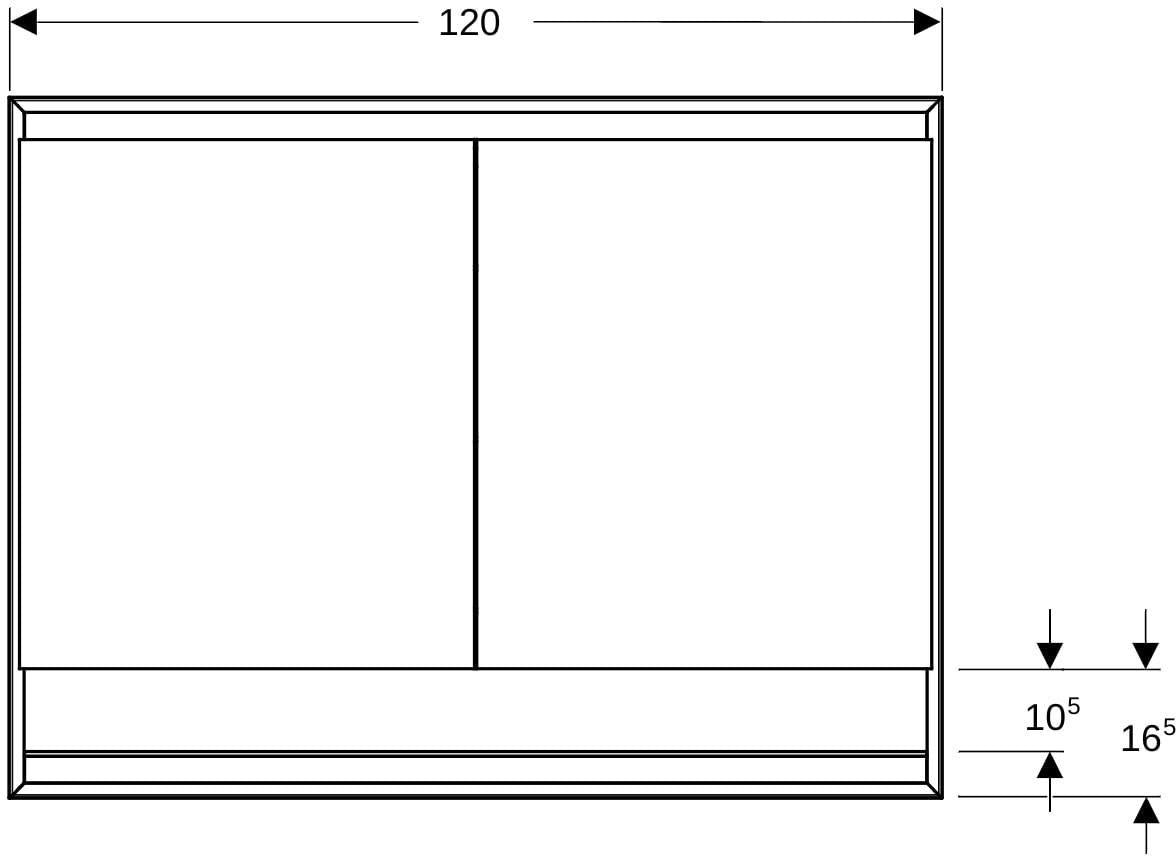 Geberit ONE Spiegelschrank mit Nische & ComfortLight, 2 Türen, 75x90x15 cm, weiß