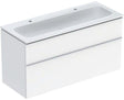Geberit iCon Waschtischset 120 cm mit Unterschrank, 2 Schubladen, weiß hochglanz, KeraTect