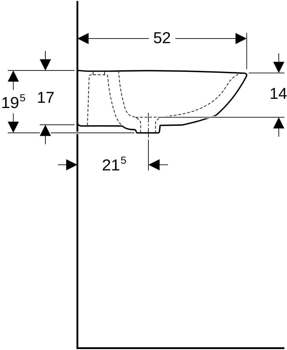 Geberit Renova Waschtisch 60x48 cm mit Hahnloch mittig, ohne Überlauf, weiß, KeraTect