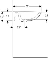 Geberit Renova Waschtisch 60x48 cm mit Hahnloch mittig, ohne Überlauf, weiß, KeraTect
