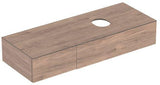 Geberit VariForm Unterschrank für Aufsatzwaschtisch, 135 cm, Nussbaum Hickory, 2 Schubladen