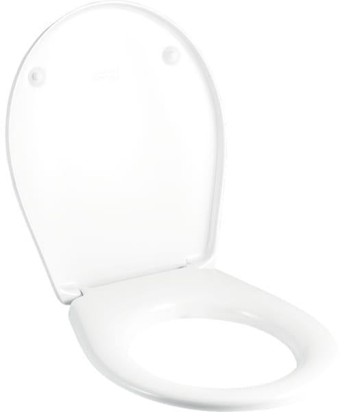 GEBERIT Renova WC-Sitz pergamon, Duroplast, Edelstahl-Scharniere, abnehmbar, von oben montierbar