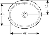 Geberit VariForm Unterbauwaschtisch oval 49,5 cm mit KeraTect und Überlauf